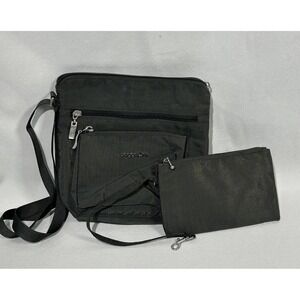 Baggallini Womens Gray Pocketbook Crossbody Bag With RFID Wristlet